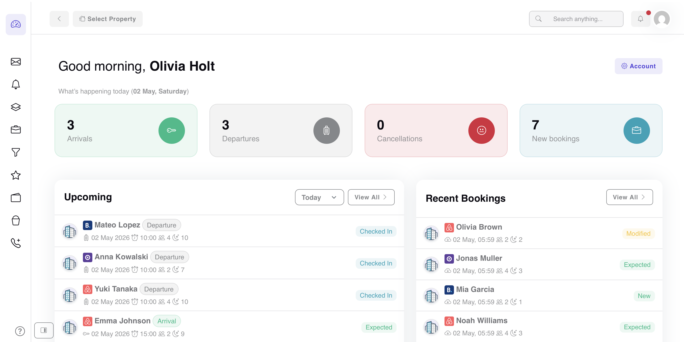 Roomspilot dashboard screenshot
