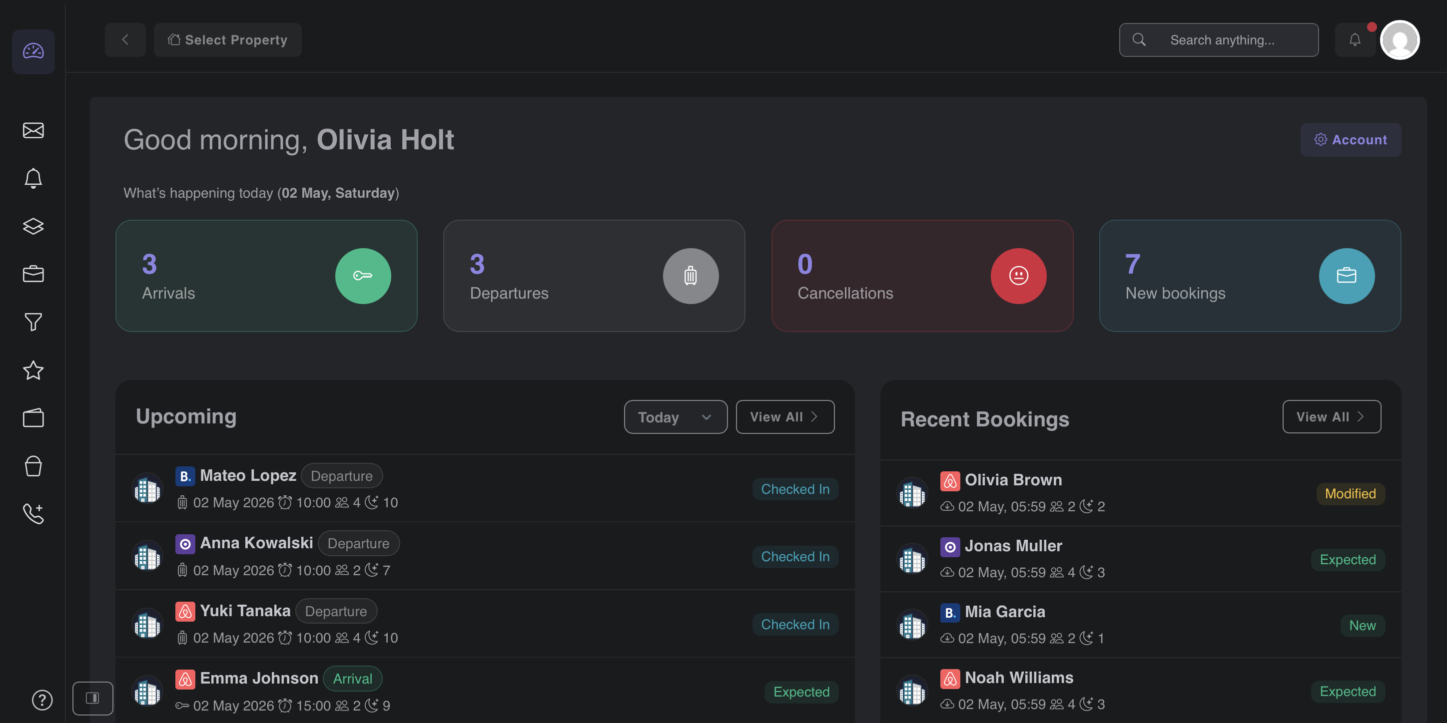 Roomspilot dashboard screenshot